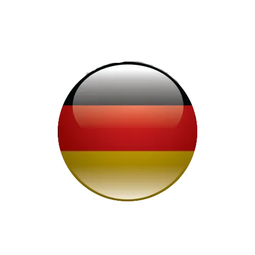 A round button with the flag of Germany representing national pride and heritage of the German translation of the Yasha Ahayah Bible Scriptures..