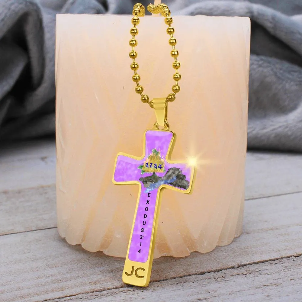 Burning Bush cross with Ahayah on it